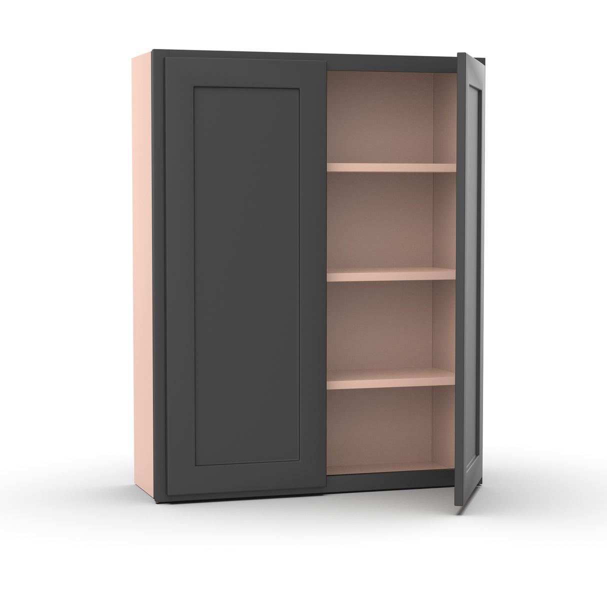 Liberty Shaker Grey - 33 Inch Height Double Door Wall Cabinet - 33" Width x 42" Height x 12" Depth