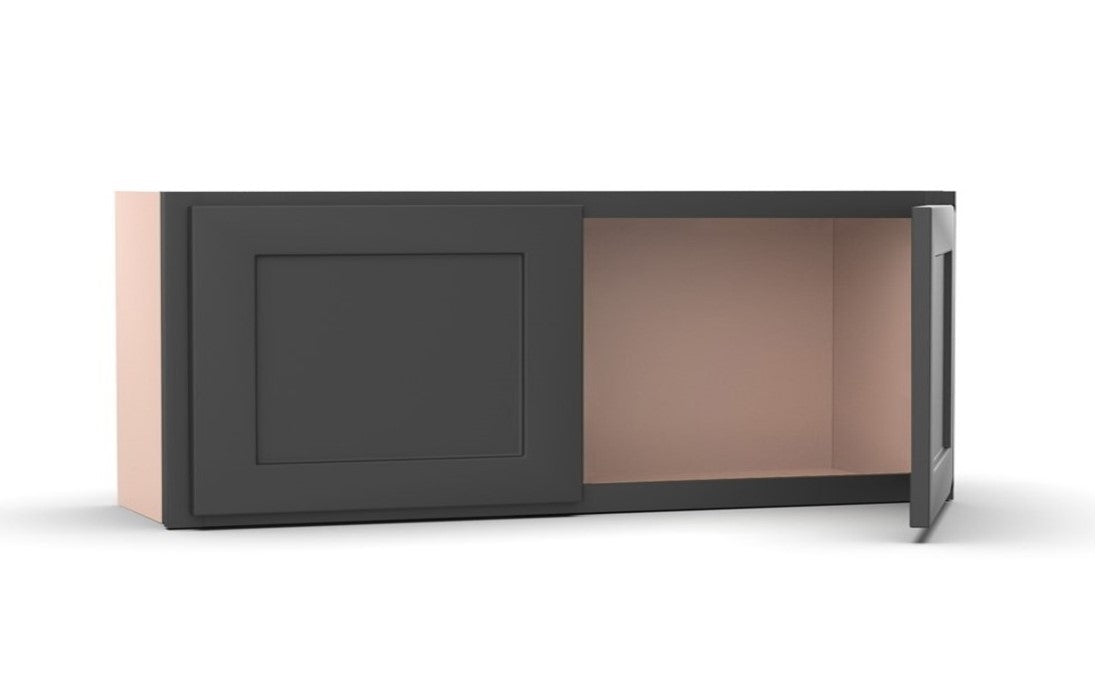 Liberty Shaker Grey - 36 Inch Height Double Door Wall Cabinet - 36" Width x 12" Height x 12" Depth