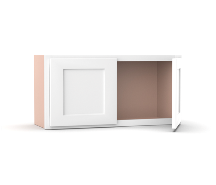Liberty Shaker White - 36 Inch Height Double Door Wall Cabinet - 36" Width x 12" Height x 12" Depth