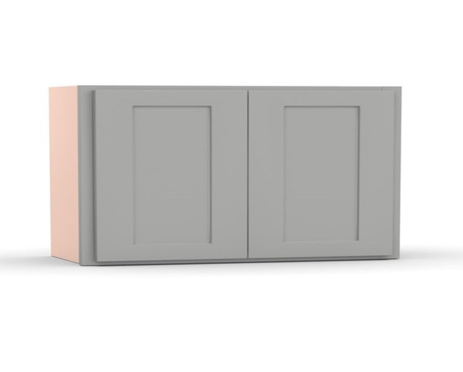 Liberty Shaker Ashen - 36 Inch Height Double Door Wall Cabinet - 36" Width x 15" Height x 12" Depth