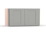 Liberty Shaker Ashen - 36 Inch Height Double Door Wall Cabinet - 36" Width x 15" Height x 12" Depth