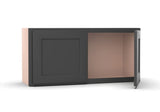 Liberty Shaker Grey - 36 Inch Height Double Door Wall Cabinet - 36" Width x 15" Height x 12" Depth