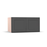 Liberty Shaker Grey - 36 Inch Deep Double Door Wall Cabinet - 36" Width x 18" Height x 24" Depth