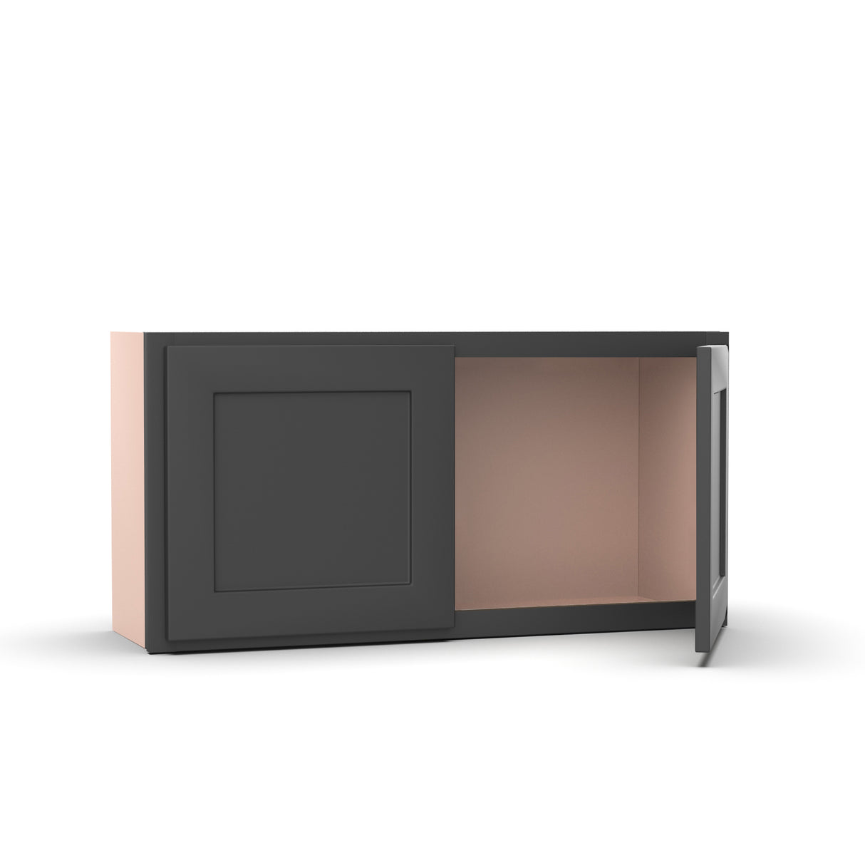 Liberty Shaker Grey - 36 Inch Height Double Door Wall Cabinet - 36" Width x 18" Height x 12" Depth