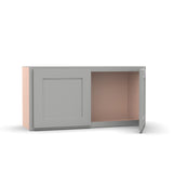 Liberty Shaker Ashen - 36 Inch Height Double Door Wall Cabinet - 36" Width x 18" Height x 12" Depth
