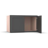 Liberty Shaker Grey - 36 Inch Deep Double Door Wall Cabinet - 36" Width x 21" Height x 24" Depth