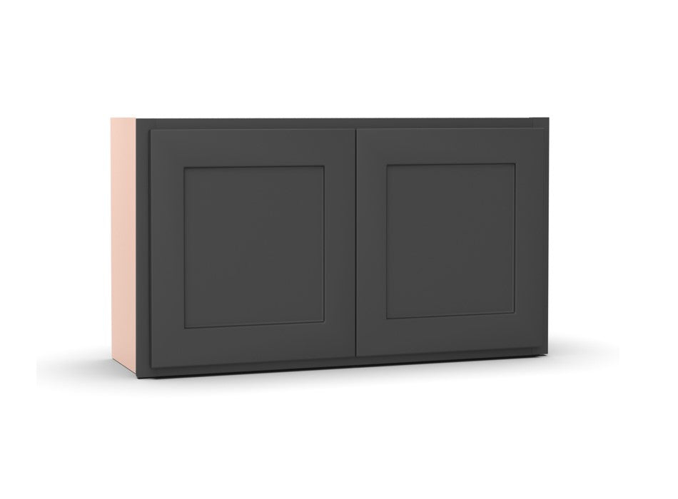 Liberty Shaker Grey - 36 Inch Height Double Door Wall Cabinet - 36" Width x 21" Height x 12" Depth