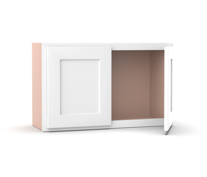 Liberty Shaker White - 36 Inch Height Double Door Wall Cabinet - 36" Width x 21" Height x 12" Depth