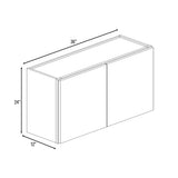 Portland Chestnut - 36 Inch Height Double Door Wall Cabinet - 36" Width x 24" Height x 12" Depth