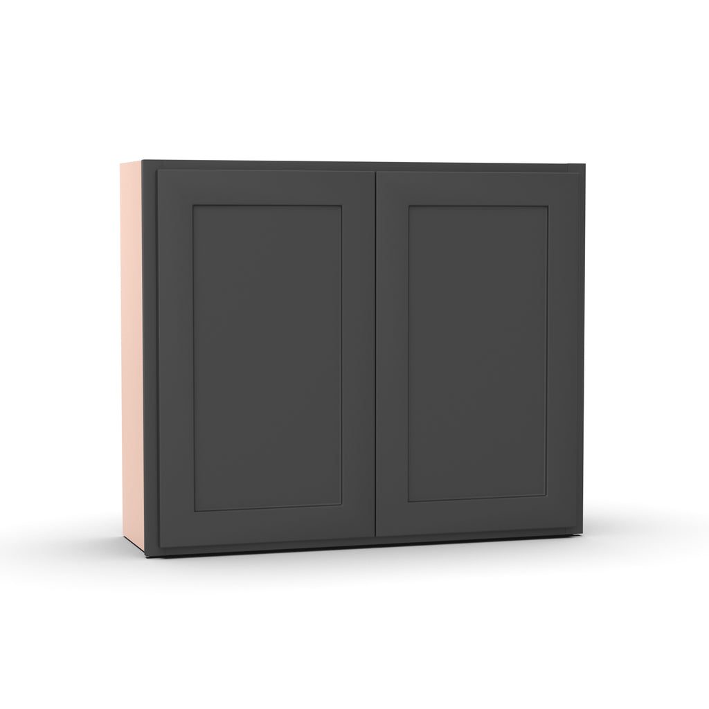 Liberty Shaker Grey - 36 Inch Height Double Door Wall Cabinet - 36