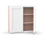 Liberty Shaker White - 36 Inch Height Double Door Wall Cabinet - 36" Width x 36" Height x 12" Depth