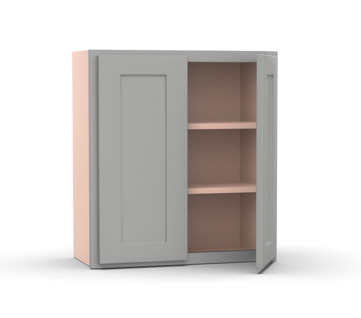 Liberty Shaker Ashen - 36 Inch Height Double Door Wall Cabinet - 36" Width x 36" Height x 12" Depth