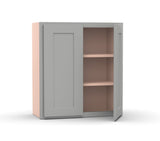 Liberty Shaker Ashen - 36 Inch Height Double Door Wall Cabinet - 36" Width x 36" Height x 12" Depth