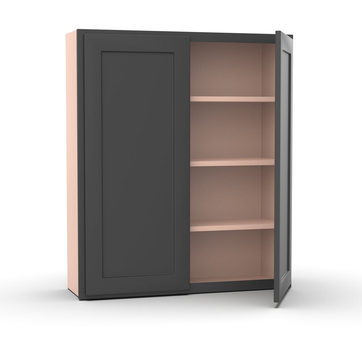 Liberty Shaker Grey - 36 Inch Height Double Door Wall Cabinet - 36" Width x 42" Height x 12" Depth