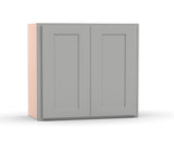 Liberty Shaker Ashen - 39 Inch Height Double Door Wall Cabinet - 39" Width x 30" Height x 12" Depth