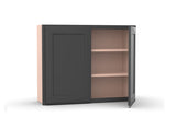 Liberty Shaker Grey - 39 Inch Height Double Door Wall Cabinet - 39" Width x 30" Height x 12" Depth
