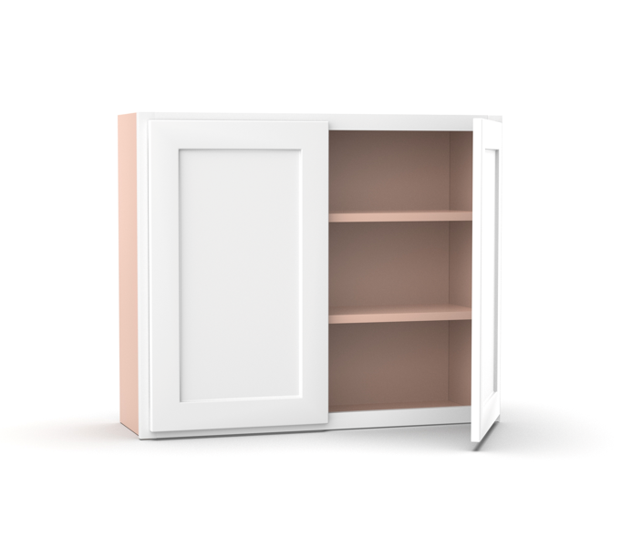 Liberty Shaker White - 39 Inch Height Double Door Wall Cabinet - 39" Width x 30" Height x 12" Depth