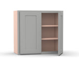 Liberty Shaker Ashen - 39 Inch Height Double Door Wall Cabinet - 39" Width x 30" Height x 12" Depth