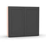 Liberty Shaker Grey - 39 Inch Height Double Door Wall Cabinet - 39" Width x 36" Height x 12" Depth