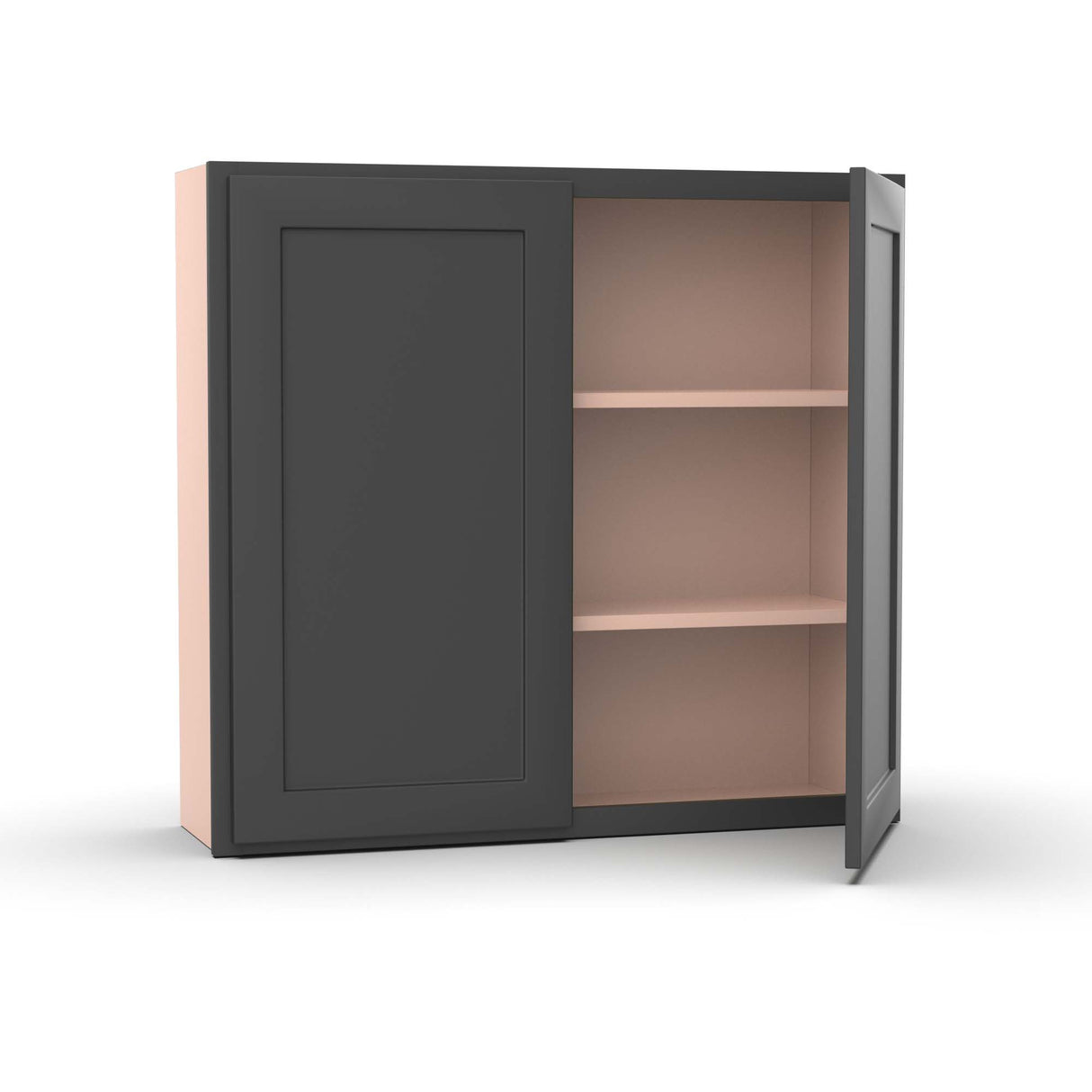 Liberty Shaker Grey - 39 Inch Height Double Door Wall Cabinet - 39" Width x 36" Height x 12" Depth