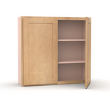 Liberty Shaker Karamel - 39 Inch Height Double Door Wall Cabinet - 39" Width x 36" Height x 12" Depth