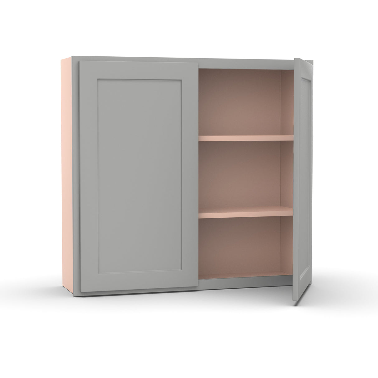 Liberty Shaker Ashen - 39 Inch Height Double Door Wall Cabinet - 39" Width x 36" Height x 12" Depth