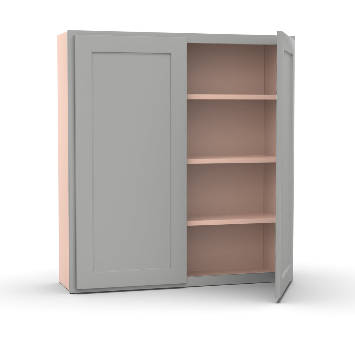 Liberty Shaker Ashen - 39 Inch Height Double Door Wall Cabinet - 39" Width x 42" Height x 12" Depth