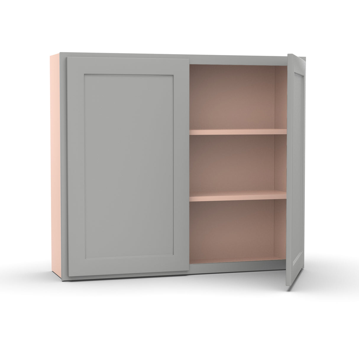 Liberty Shaker Ashen - 42 Inch Height Double Door Wall Cabinet - 42" Width x 36" Height x 12" Depth