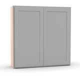 Liberty Shaker Ashen - 42 Inch Height Double Door Wall Cabinet - 42" Width x 42" Height x 12" Depth