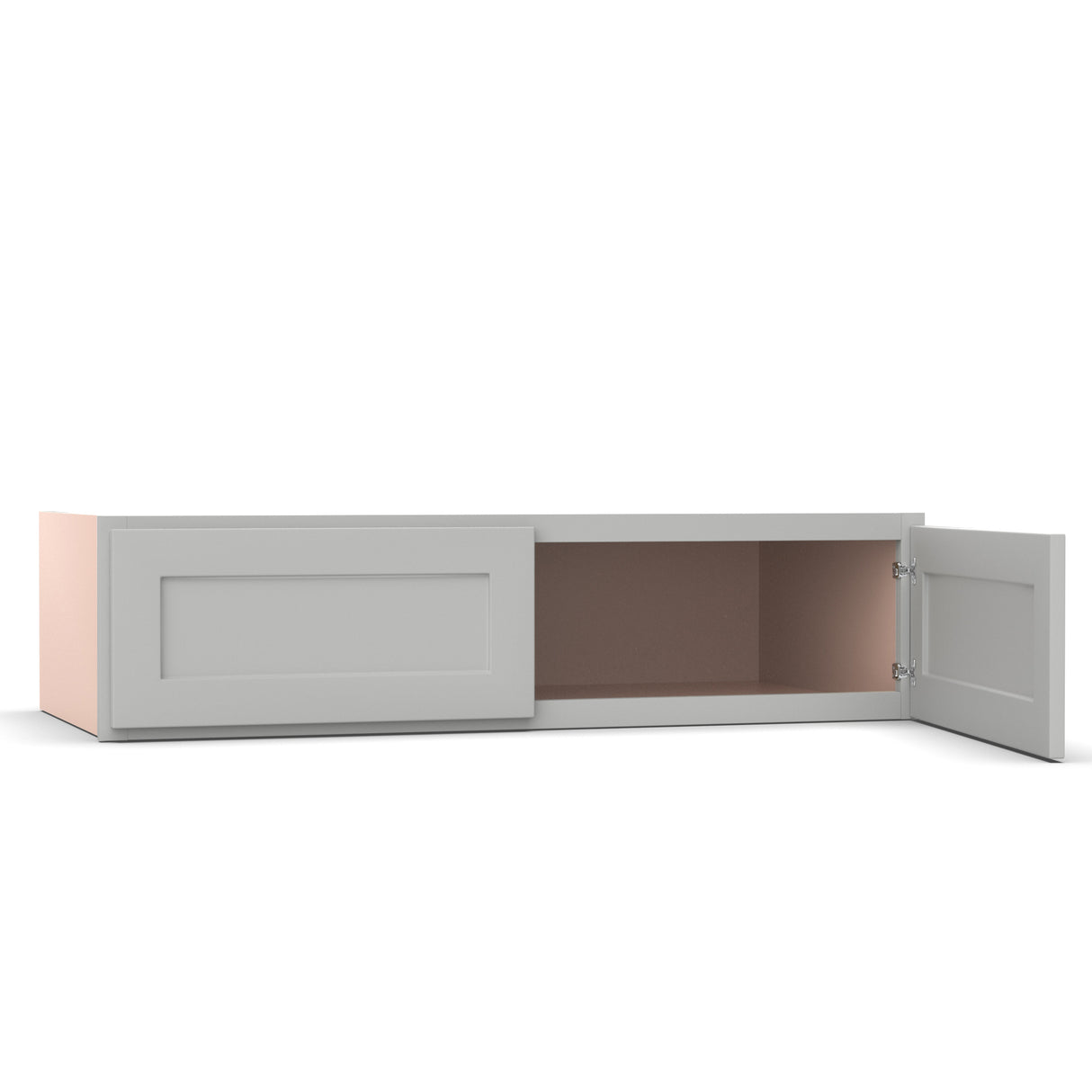 Liberty Shaker Ashen - 48 Inch Deep Double Door Wall Cabinet - 48" Width x 12" Height x 24" Depth