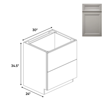 Windsor Ashen - Double Drawer Base Cabinets - 30"W x 34.5"H x 24"D - Pre Assembled