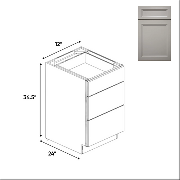 Windsor Ashen - Three Drawer Base Cabinets - 12