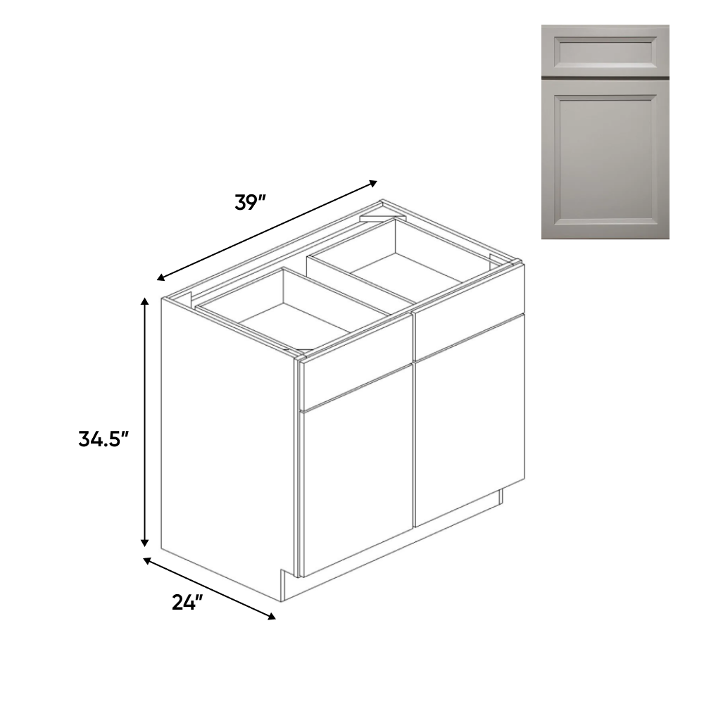 Windsor Ashen - Double Door Cabinets - 39"W x 34.5"H x 24"D - Pre Assembled