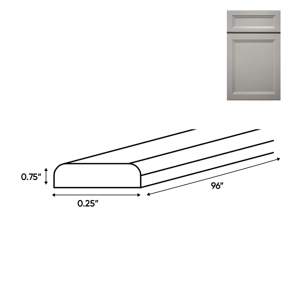 Windsor Ashen - Batten Molding - 96"W x 0.75"H x 0.25"D - Pre Assembled