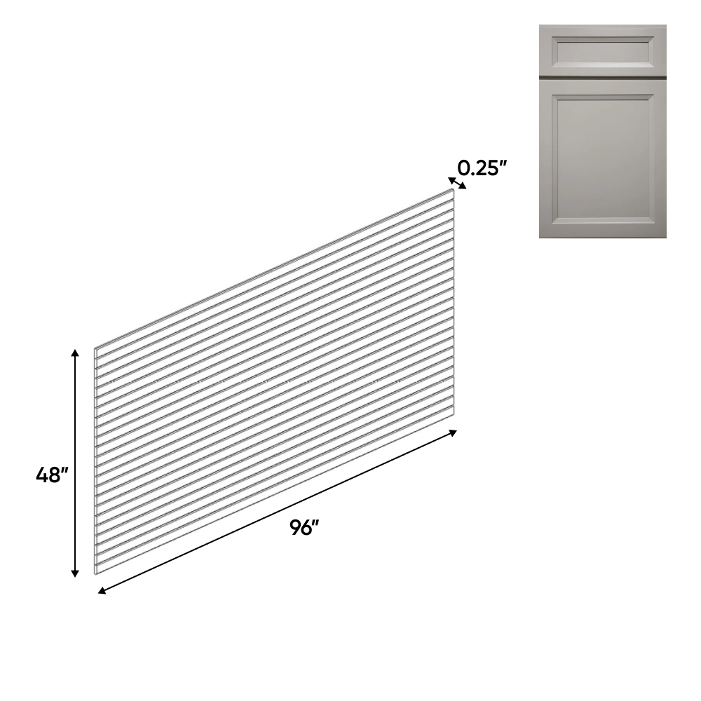 Windsor Ashen - Beaded Panels - 48"W x 96"H x 0.25"D - Pre Assembled