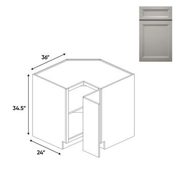 Windsor Ashen - Square Corner Cabinets - 36"W x 34.5"H x 36"D - Pre Assembled