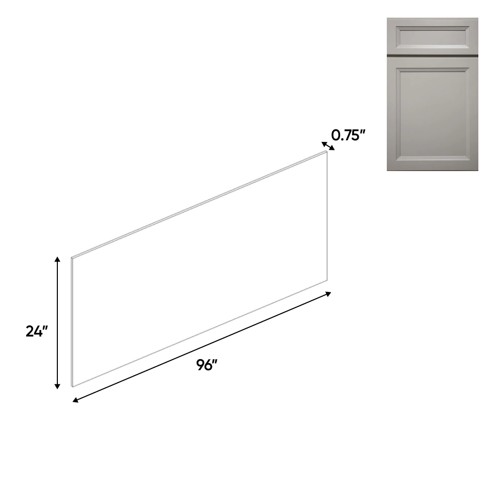 Windsor Ashen - Plywood Panels - 48"W x 96"H x 0.25"D - Pre Assembled