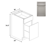 RTA - Windsor Ashen - Waste Basket Base Cabinets - 18"W x 34.5"H x 24"D