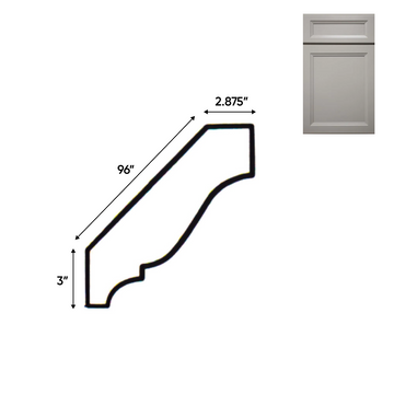 Windsor Ashen - Crown Moldings - 96"W x 3"H x 3"D - Pre Assembled