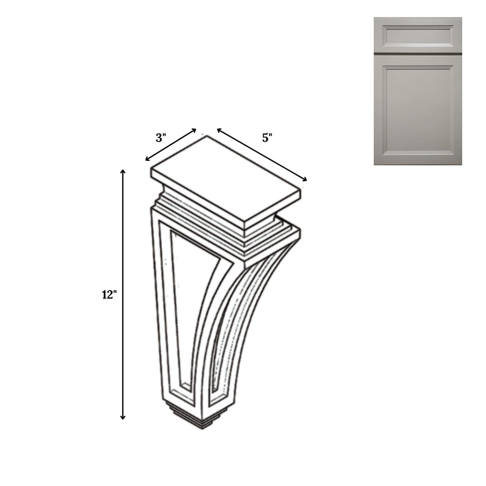 Windsor Ashen - Structural - 3"W x 12"H x 5"D - Pre Assembled