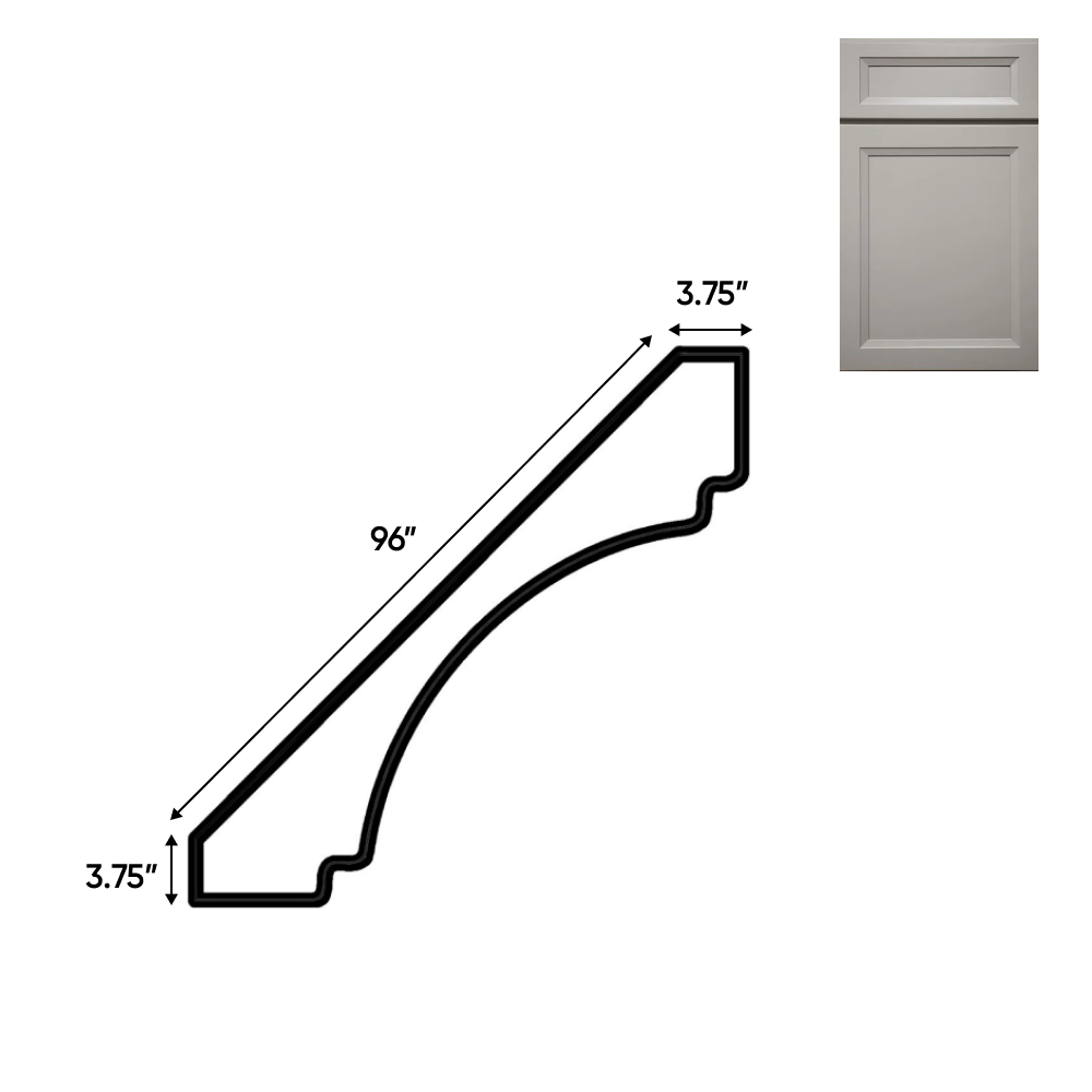 Windsor Ashen - Crown Moldings - 96"W x 3.5"H x 3.5"D - WA-FCM - Pre Assembled