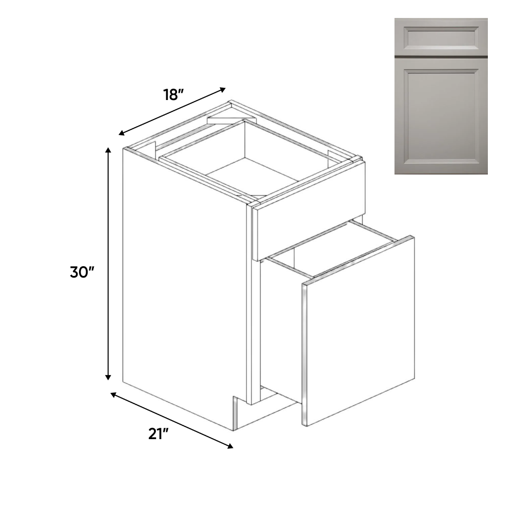 Windsor Ashen - File Drawer Base Cabinets - 18"W x 30"H x 21"D - Pre Assembled