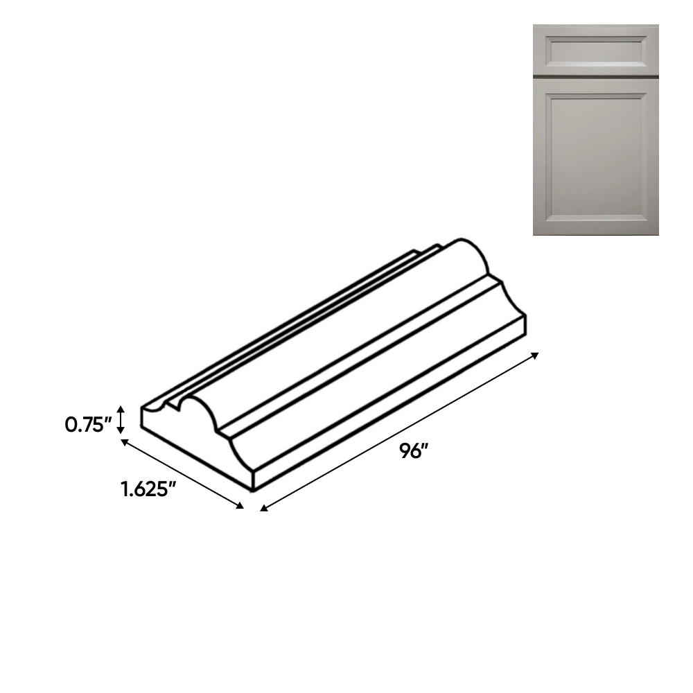 Windsor Ashen - Trims - 96"W x 0.75"H x 1.6"D - Pre Assembled