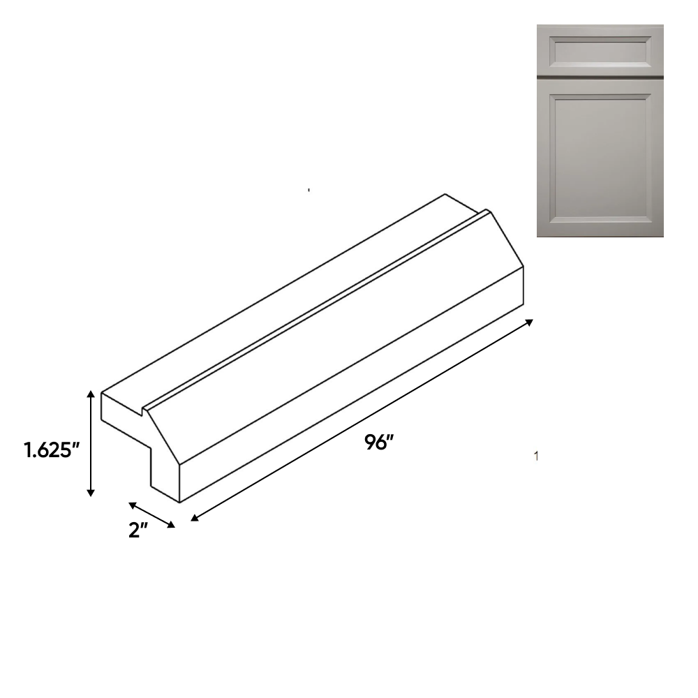 Windsor Ashen - Trims - 96"W x 2"H x 1.5"D - Pre Assembled