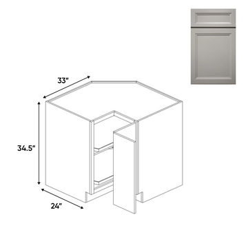 Windsor Ashen - Lazy Susan Base Cabinets - 33"W x 34.5"H x 33"D - Pre Assembled