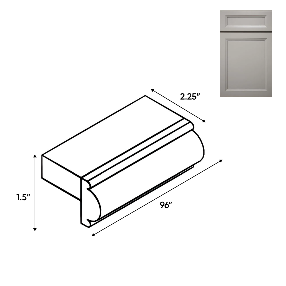 Windsor Ashen - Trims - 96"W x 1.5"H x 1.5"D - WA-LVB - Pre Assembled