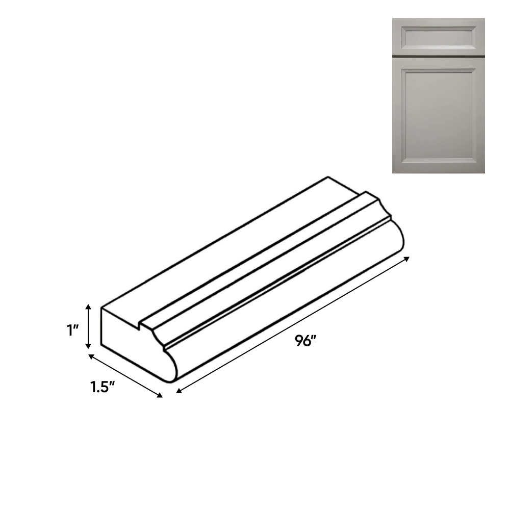 Windsor Ashen - Trims - 96"W x 0.75"H x 1.5"D - Pre Assembled