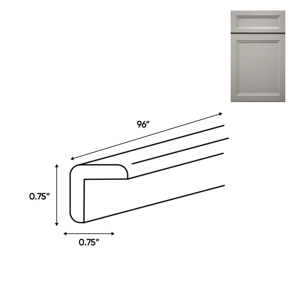 Windsor Ashen - Trims - 96"W x 0.75"H x 0.75"D - WA-OCL - Pre Assembled