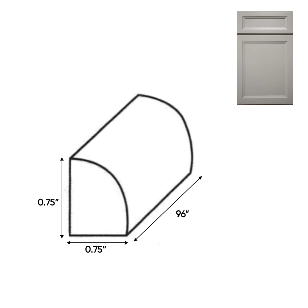 Windsor Ashen - Trims - 96"W x 0.75"H x 0.75"D - WA-QR - Pre Assembled