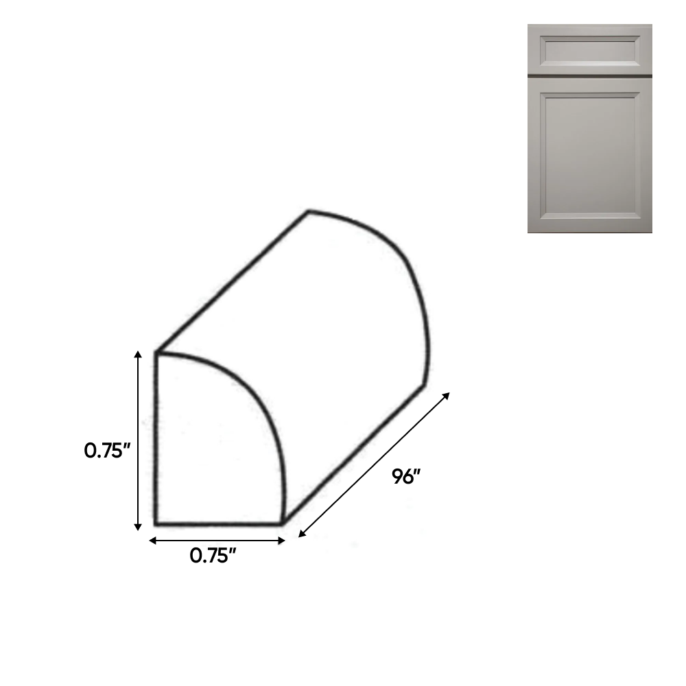 RTA - Windsor Ashen - Quarter Round Molding - 96"W x 0.75"H x 0.75"D - WA-QR